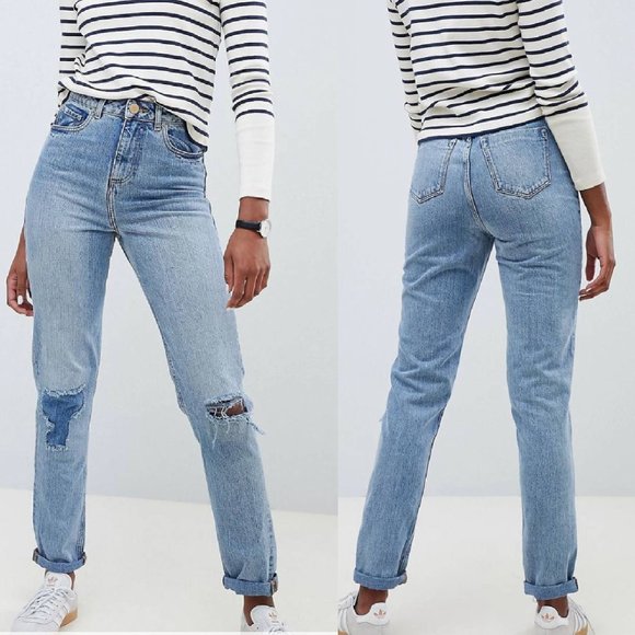 ASOS Denim - ASOS Denim Rip and Repair Tall Rigid Mom Jeans 28